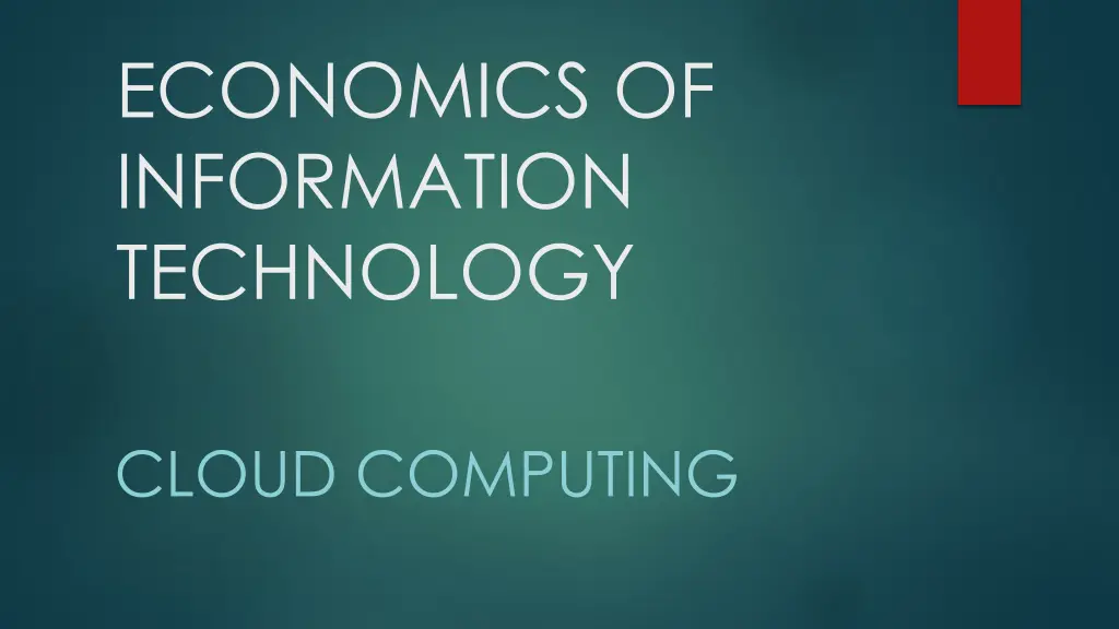economics of information technology n.w