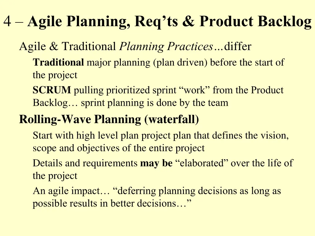 4 agile planning req ts product backlog n.w