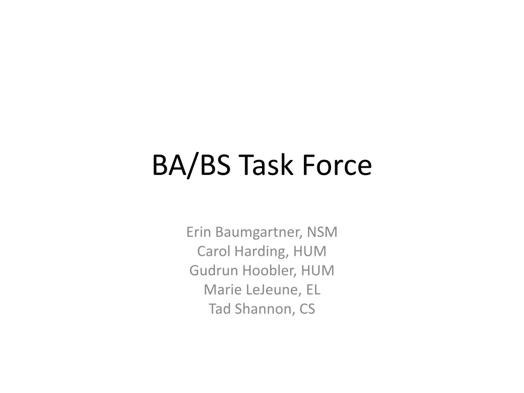 ba bs task force n.w