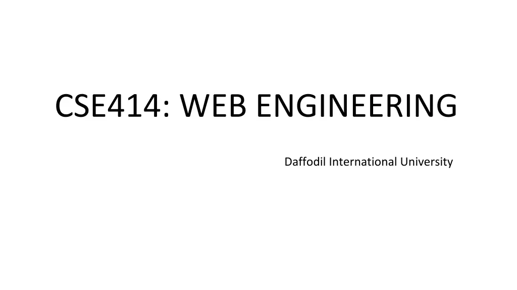 cse414 web engineering n.w