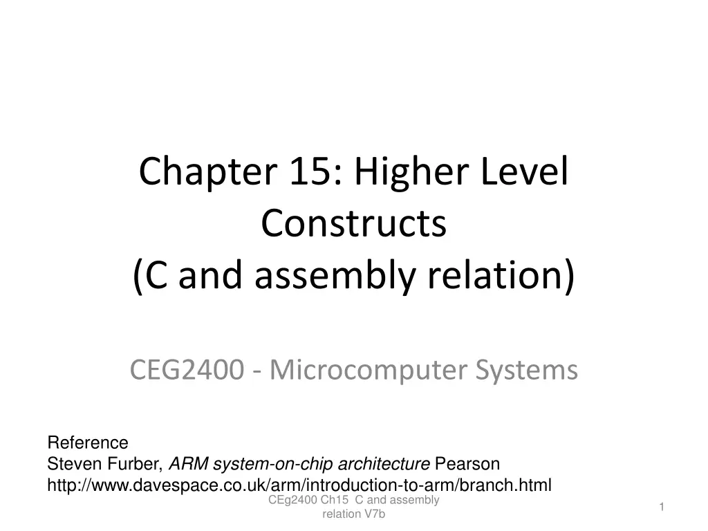 chapter 15 higher level constructs c and assembly n.w