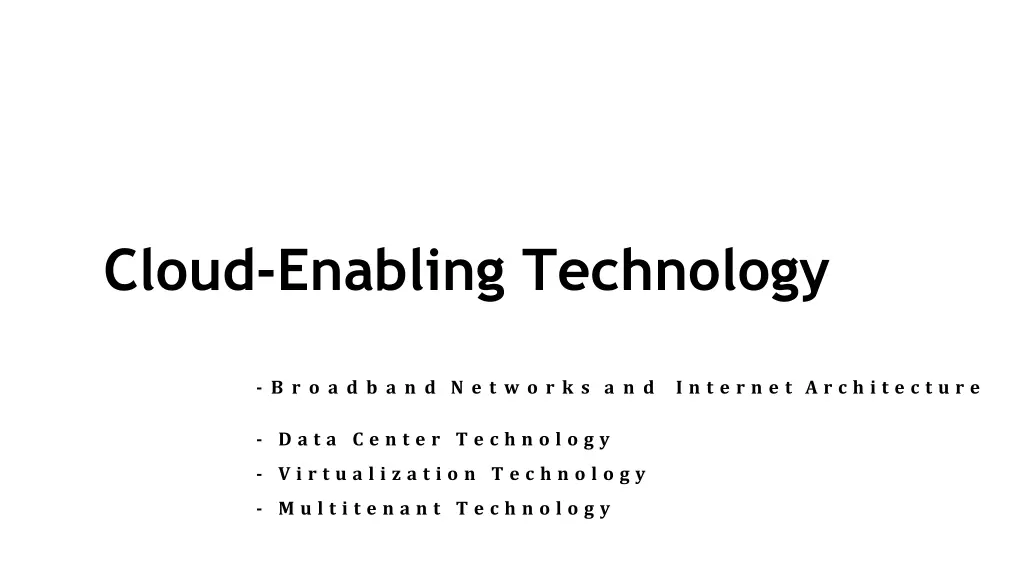 cloud enabling technology n.w