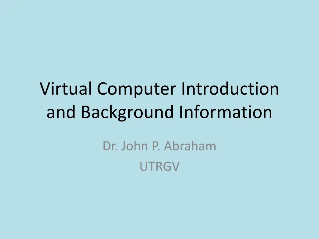 virtual computer introduction and background n.w