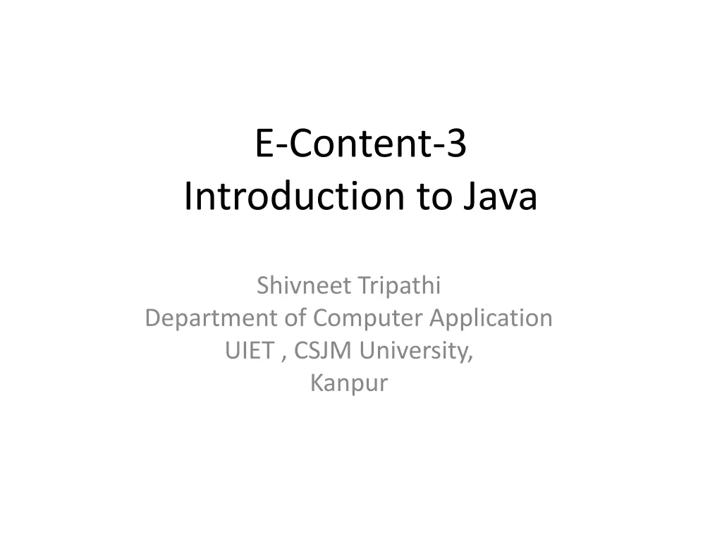 e content 3 introduction to java n.w