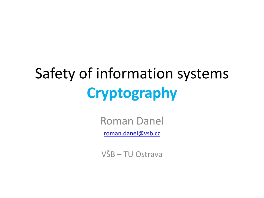 safety of information systems cryptography n.w