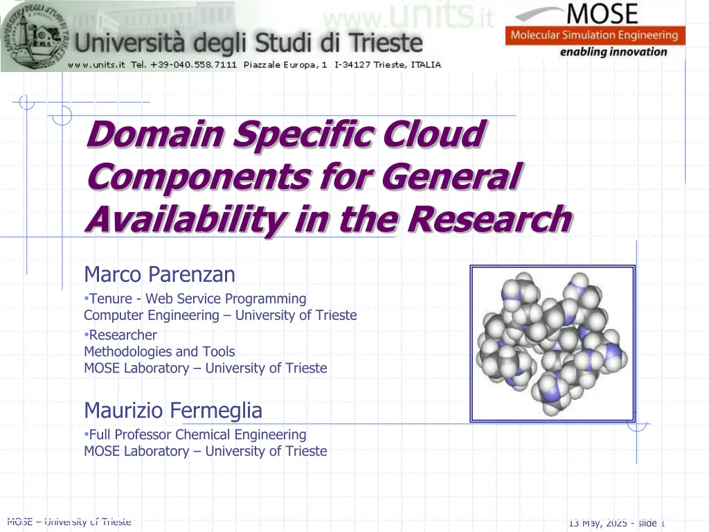 domain specific cloud components for general n.w
