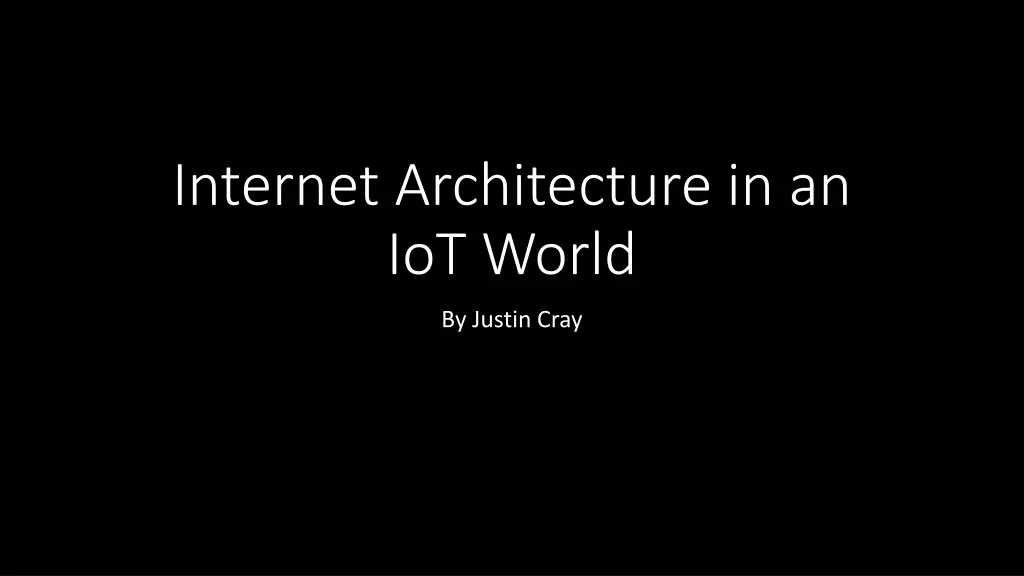 internet architecture in an iot world n.w