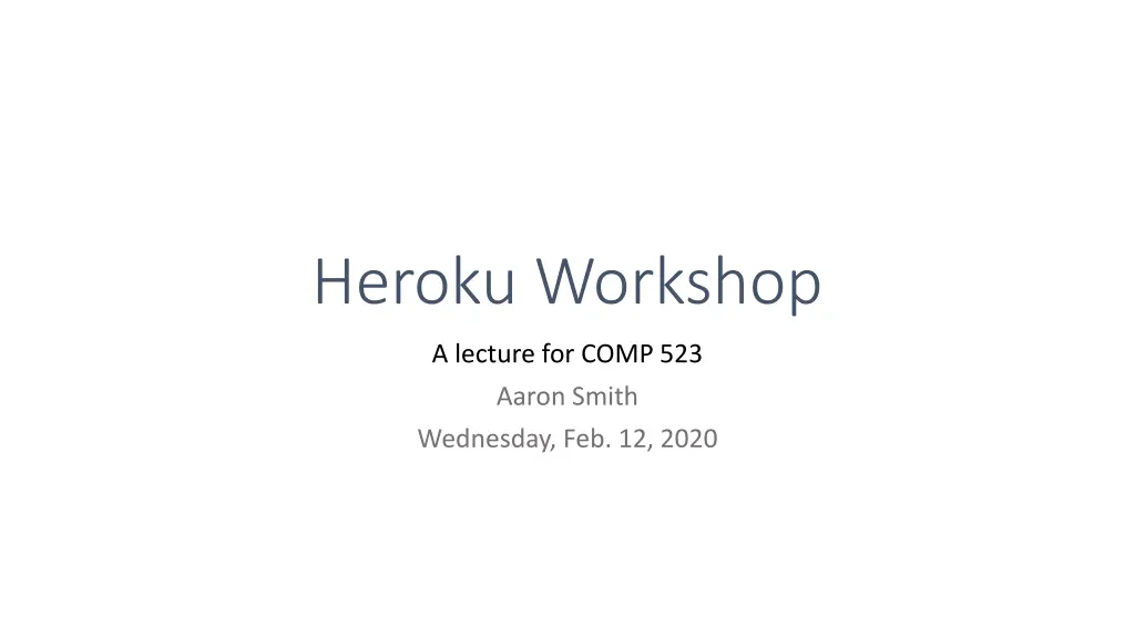 heroku workshop n.w