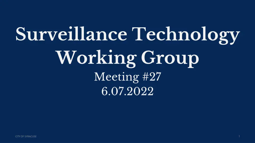 surveillance technology policy and data governance n.w