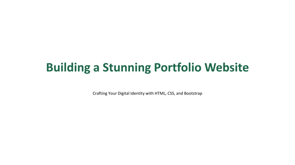 building a stunning portfolio website n.w