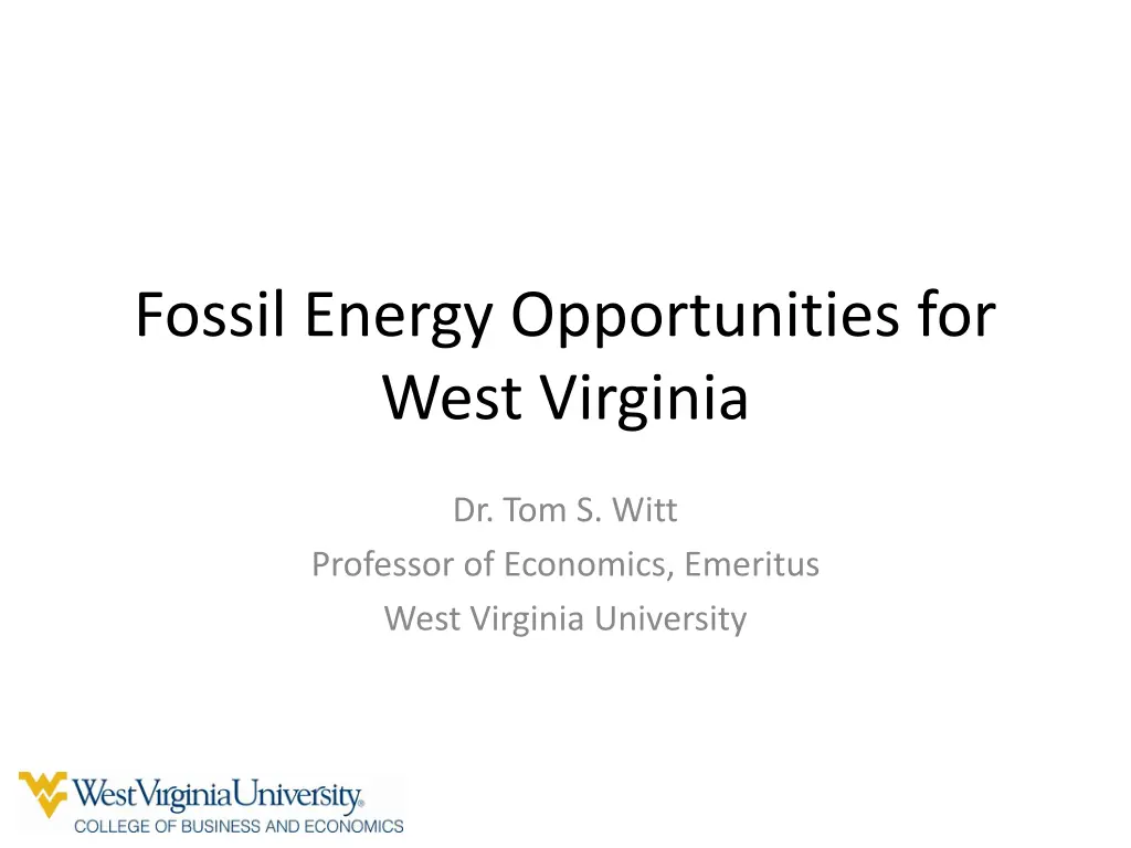 fossil energy opportunities for west virginia n.w
