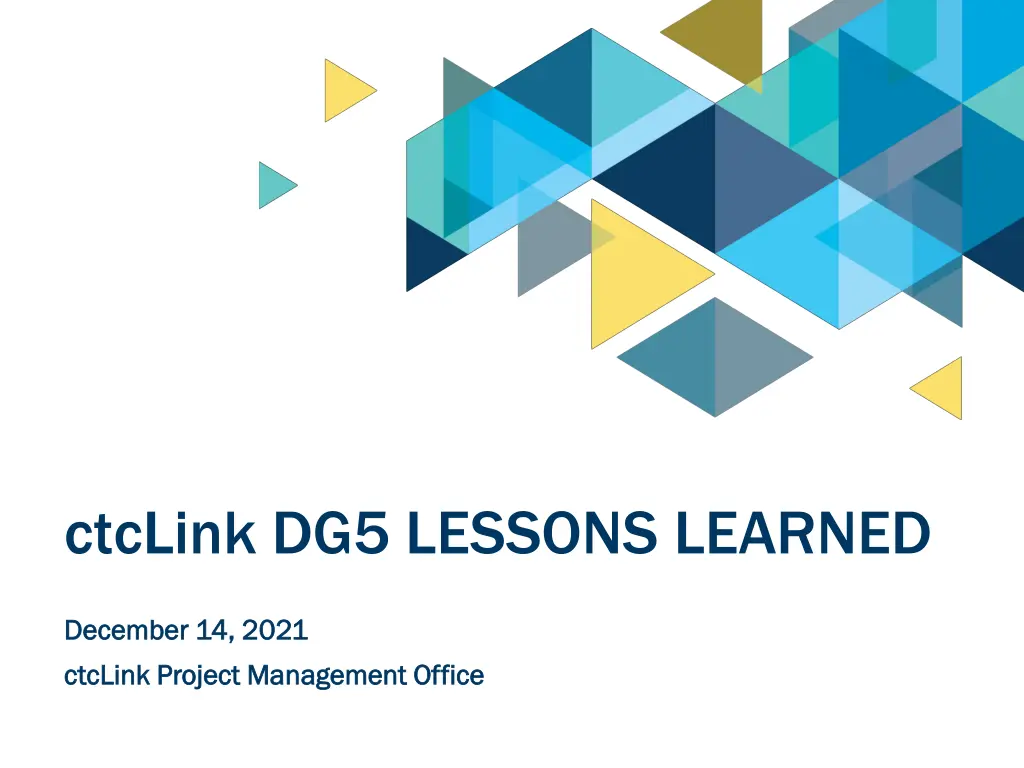 ctclink dg5 lessons learned n.w