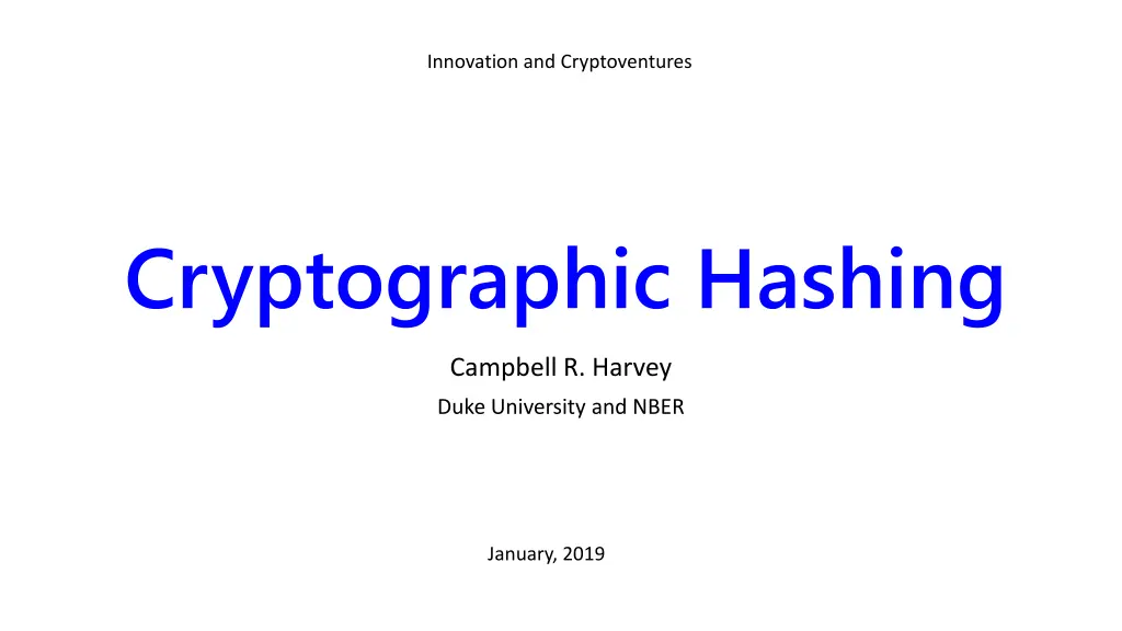 innovation and cryptoventures n.w