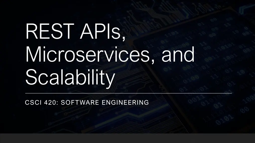 rest apis microservices and scalability n.w