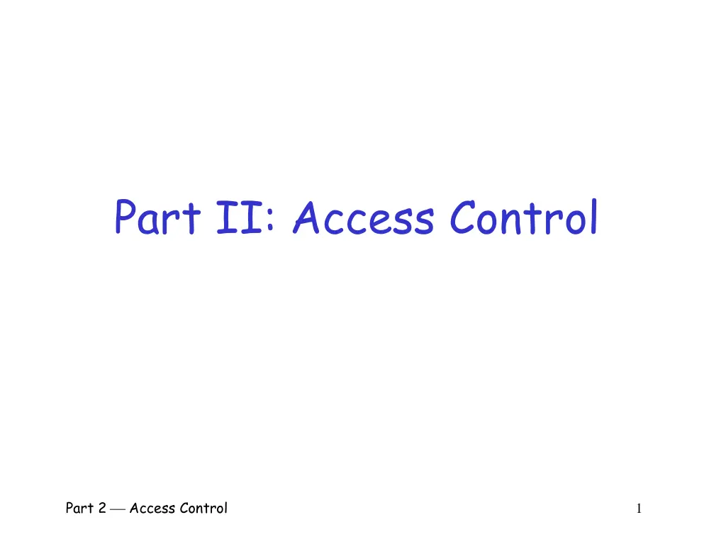 part ii access control n.w