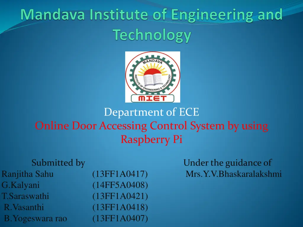 department of ece n.w