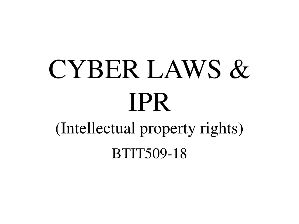 cyber laws ipr intellectual property rights n.w