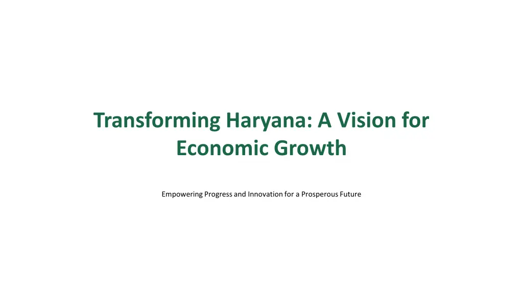 transforming haryana a vision for economic growth n.w