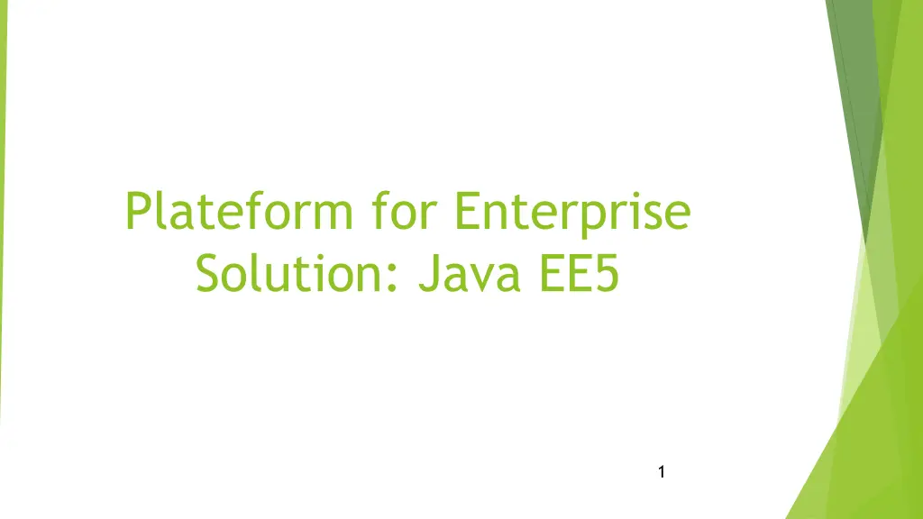 plateform for enterprise solution java ee5 n.w