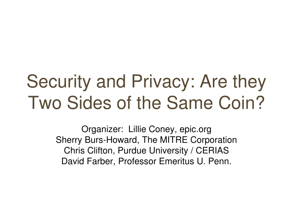 security and privacy are they two sides n.w