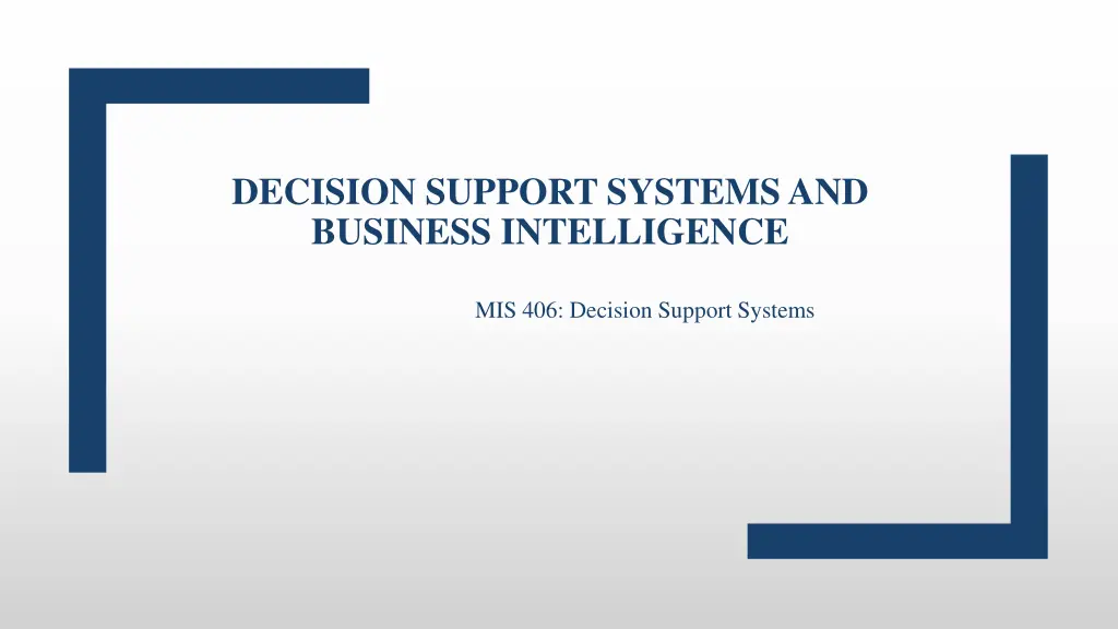 decision support systems and business intelligence n.w