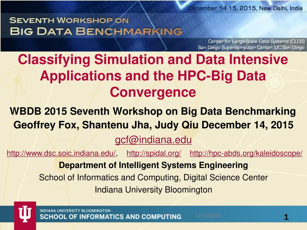 classifying simulation and data intensive n.w