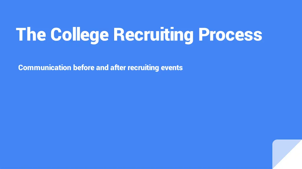 the college recruiting process n.w