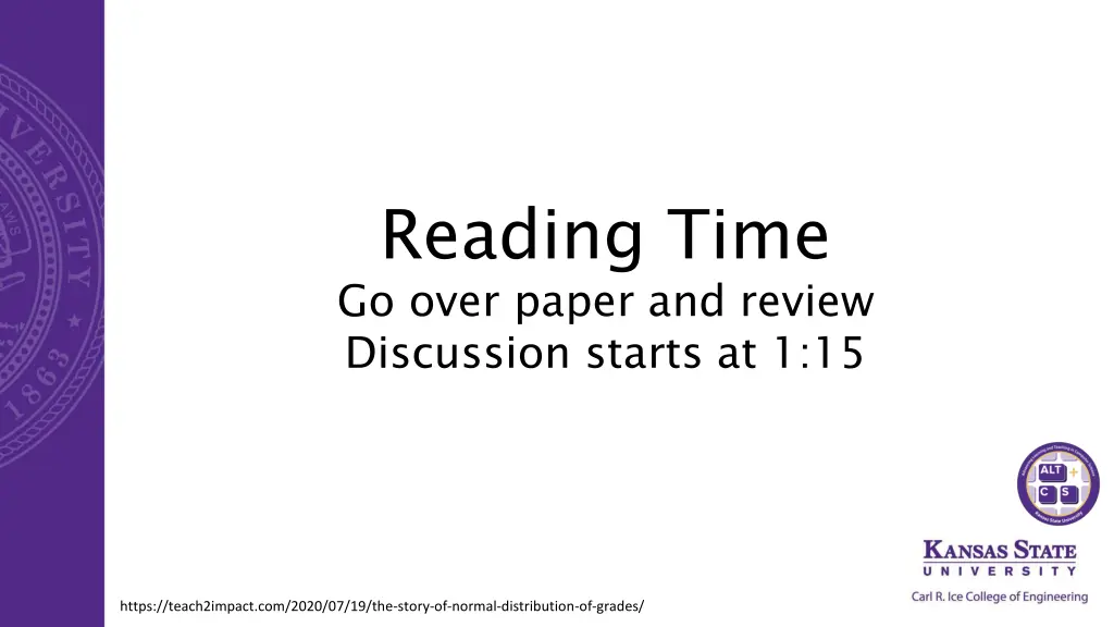 reading time go over paper and review discussion n.w