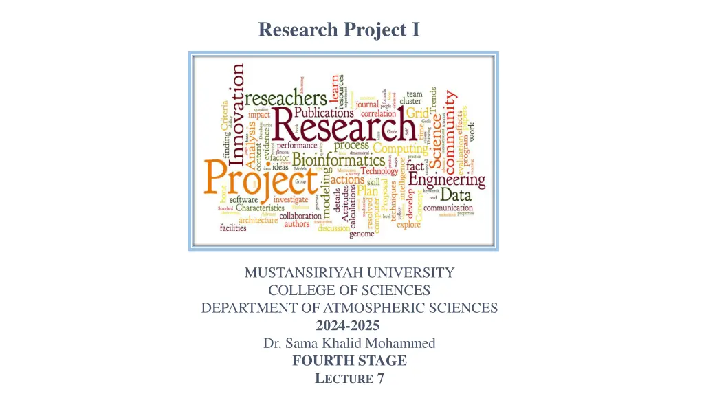 research project i n.w