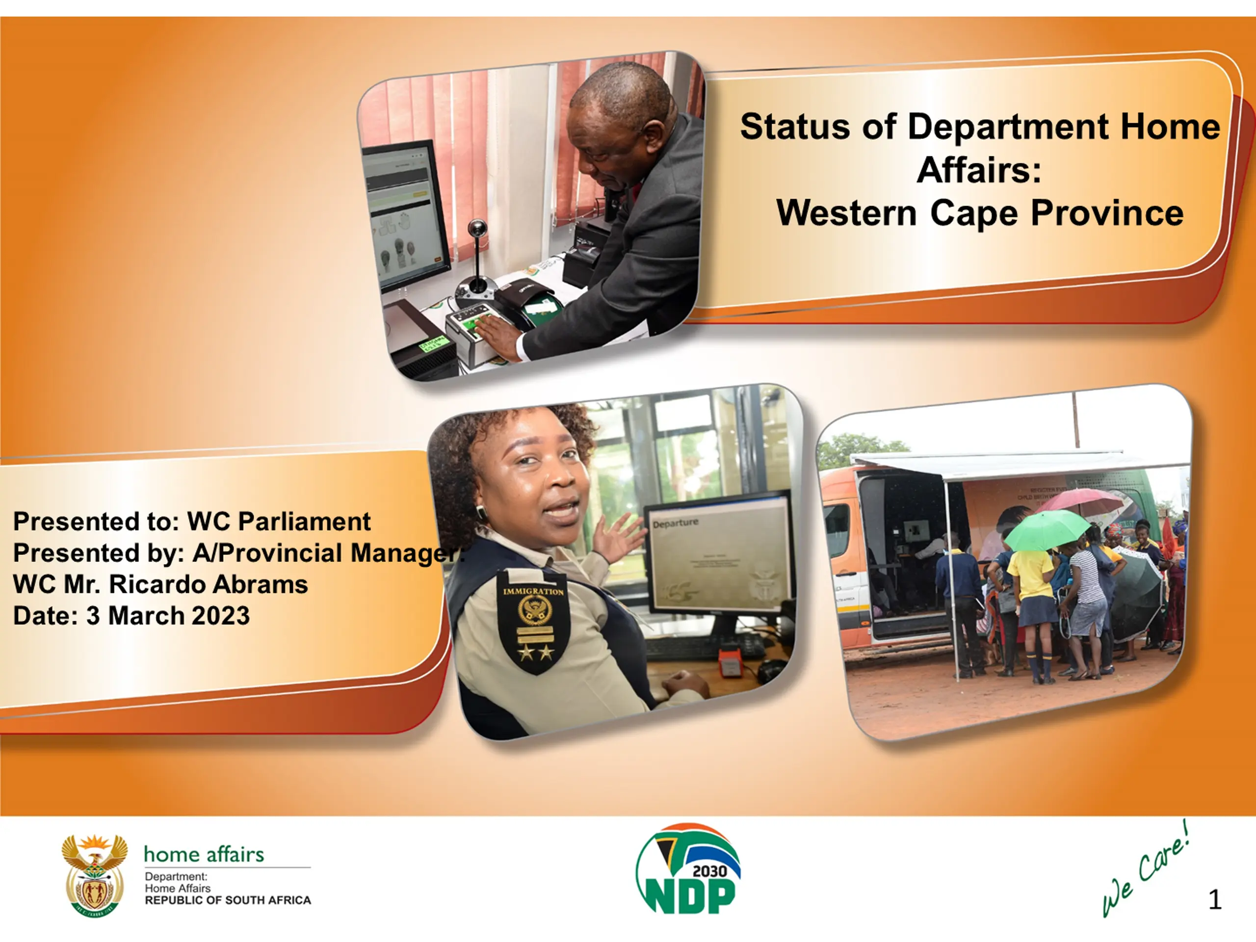 Status of Department Home Affairs: Western Cape Province