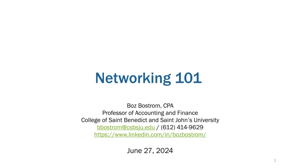 networking 101 n.w