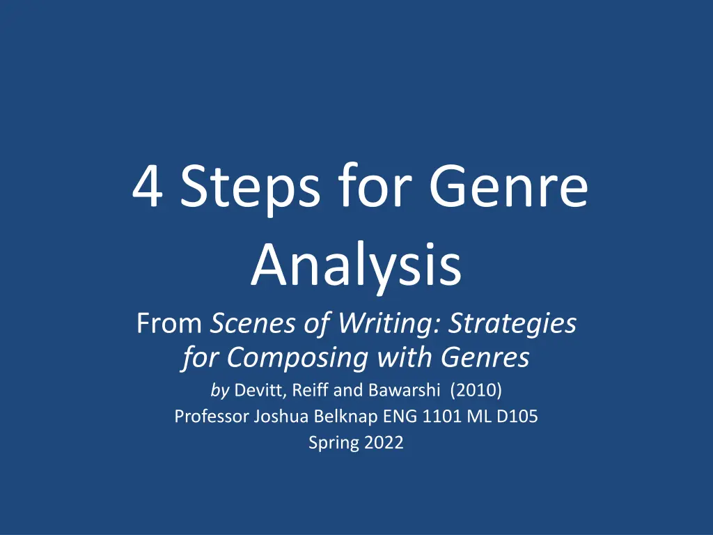 4 steps for genre analysis from scenes of writing n.w