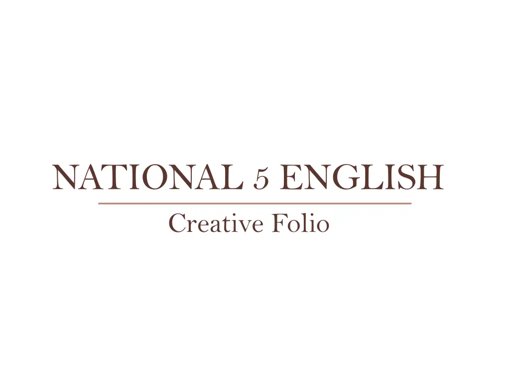 national 5 english creative folio n.w