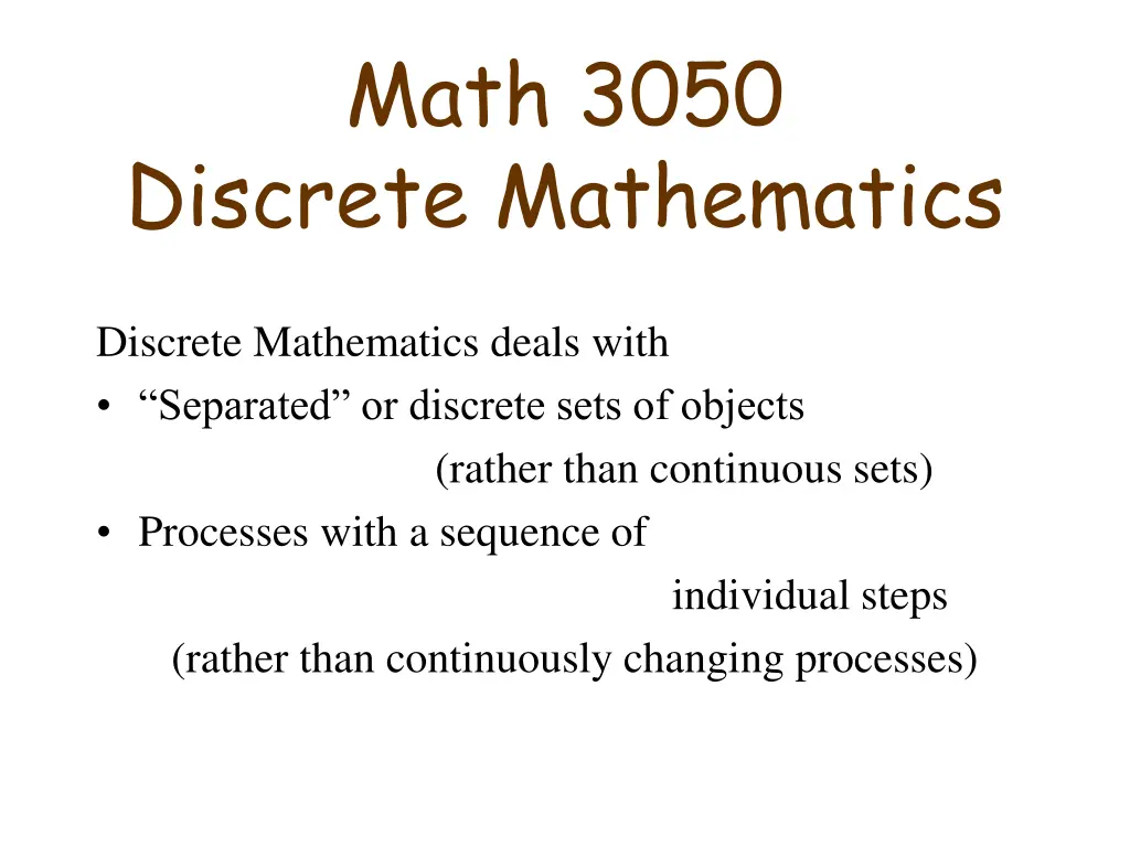 math 3050 n.w