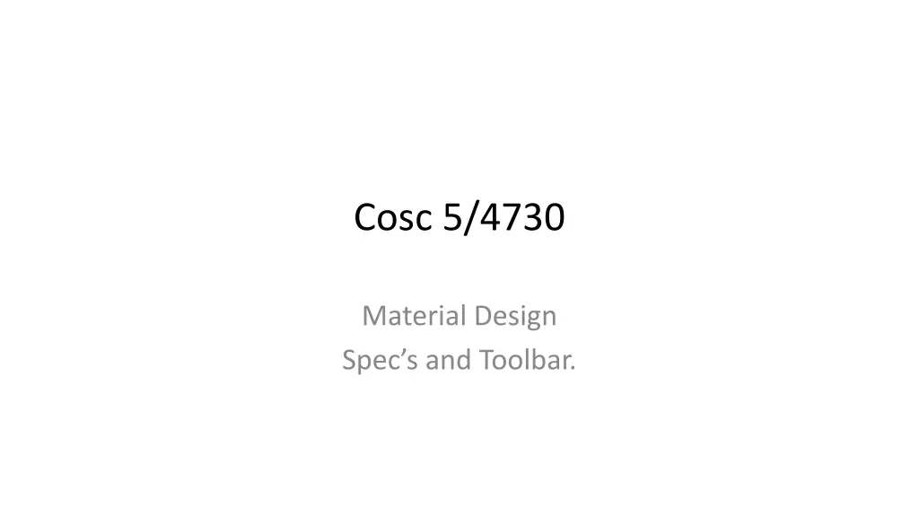 cosc 5 4730 n.w
