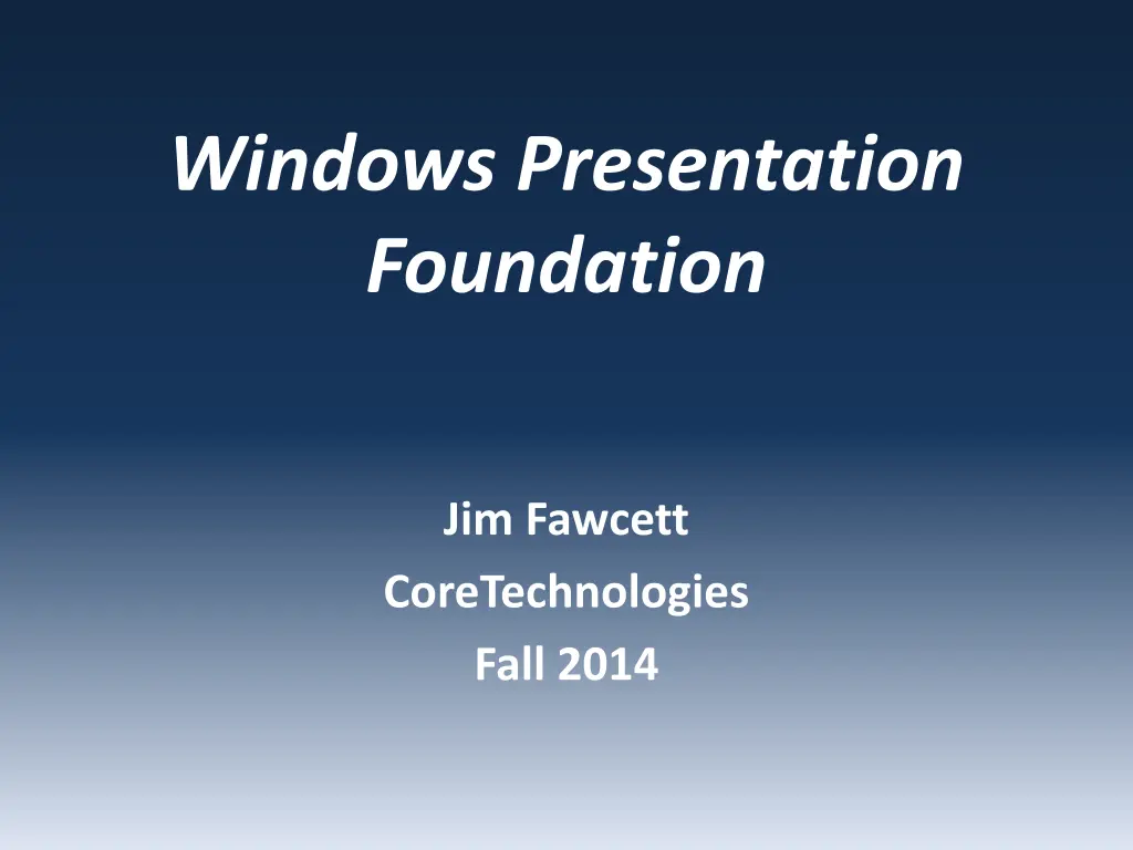 windows presentation foundation n.w