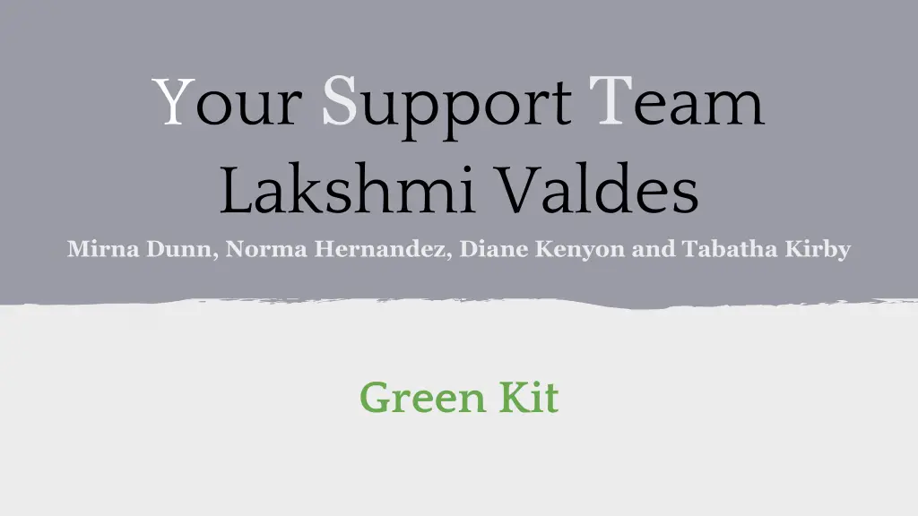 your s upport t eam lakshmi valdes mirna dunn n.w