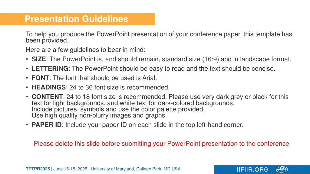 presentation guidelines n.w