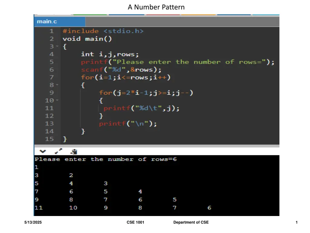 a number pattern n.w