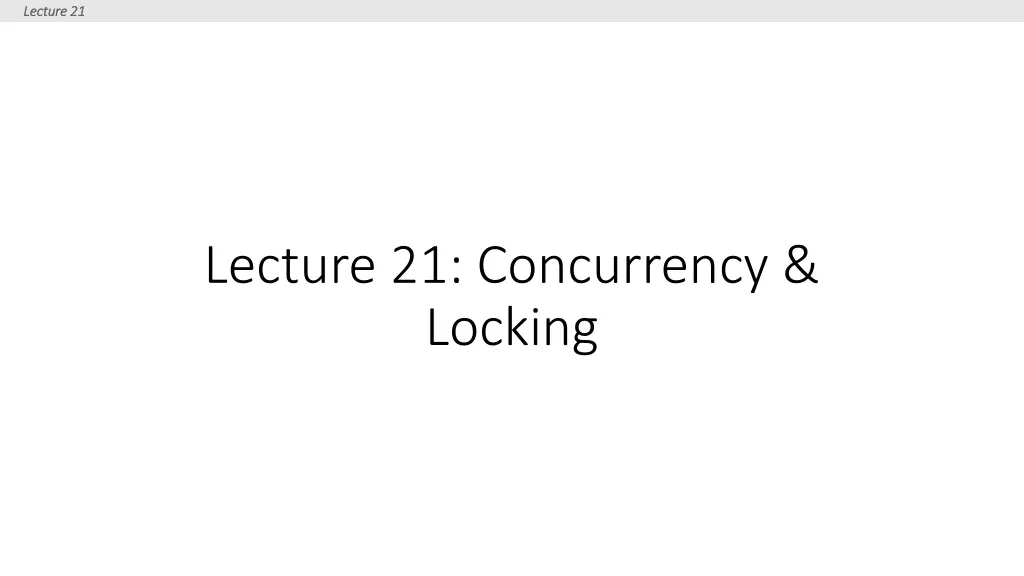 lecture 21 lecture 21 n.w