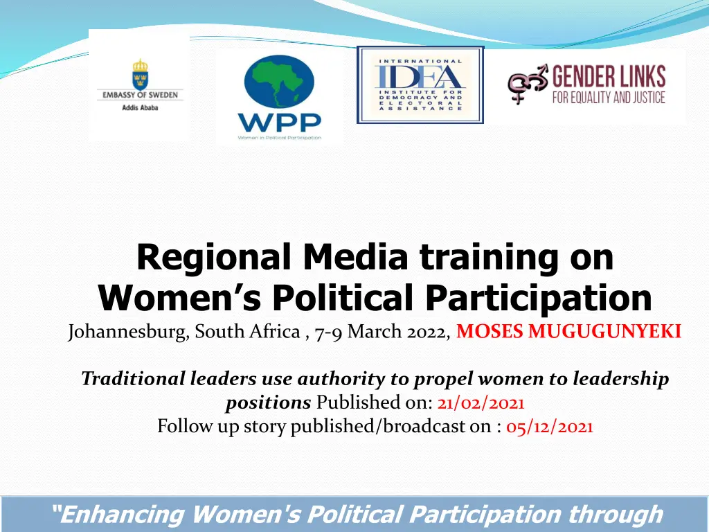 regional media training on women s political n.w