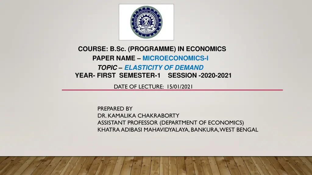 course b sc programme in economics n.w