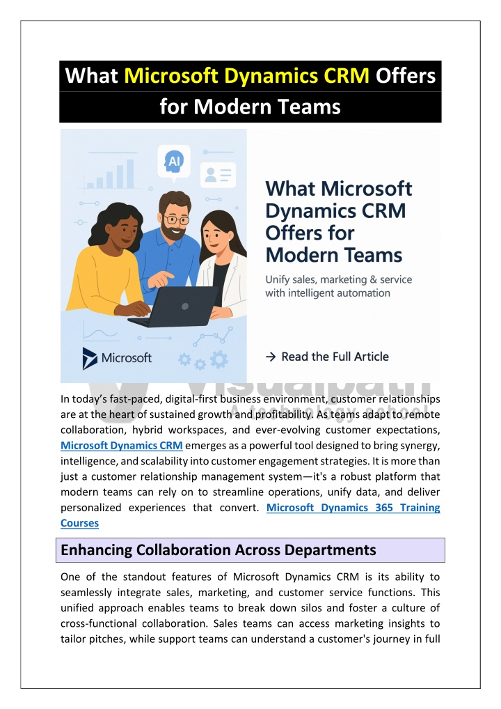 what microsoft dynamics crm offers for modern n.w