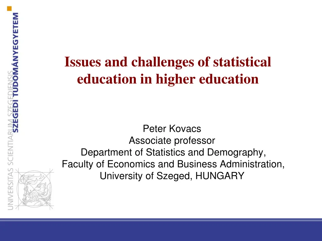 issues and challenges of statistical education n.w