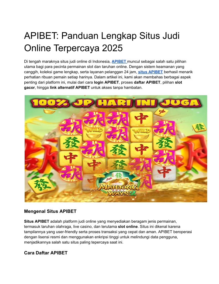 apibet panduan lengkap situs judi online n.w