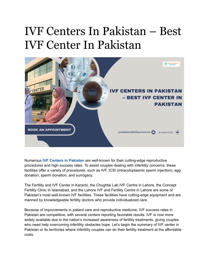 ivf centers in pakistan best ivf center n.w