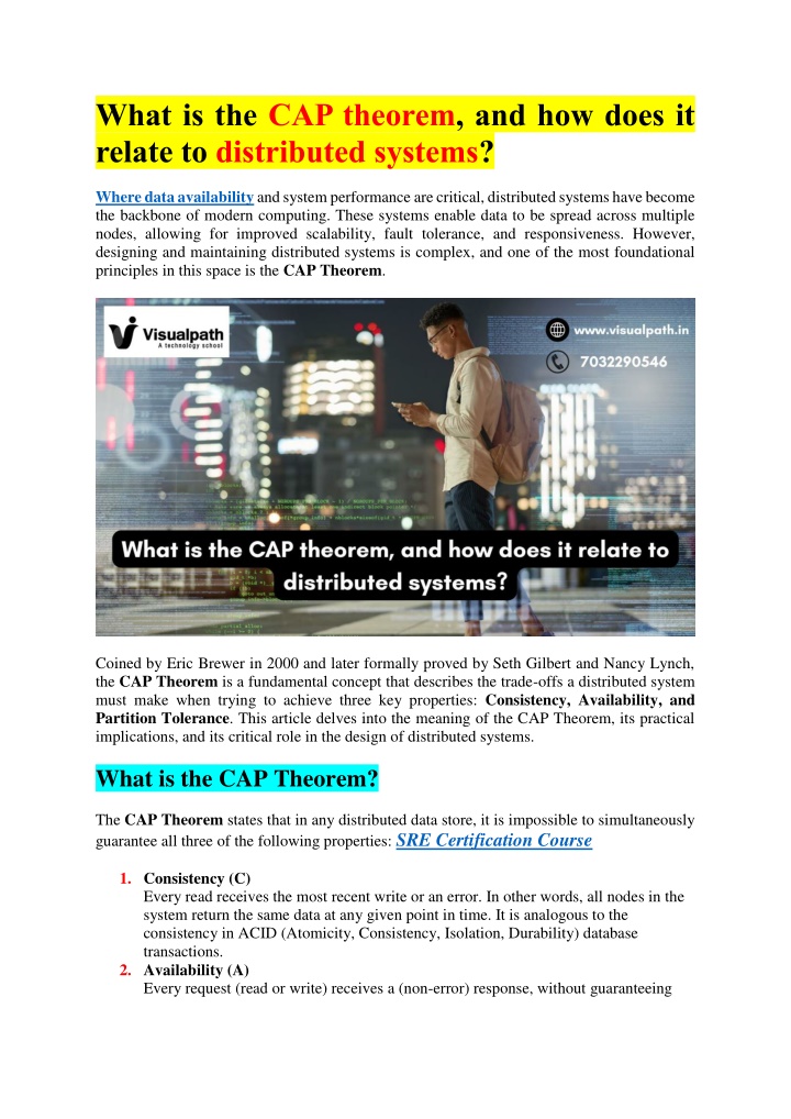 what is the cap theorem and how does it relate n.w