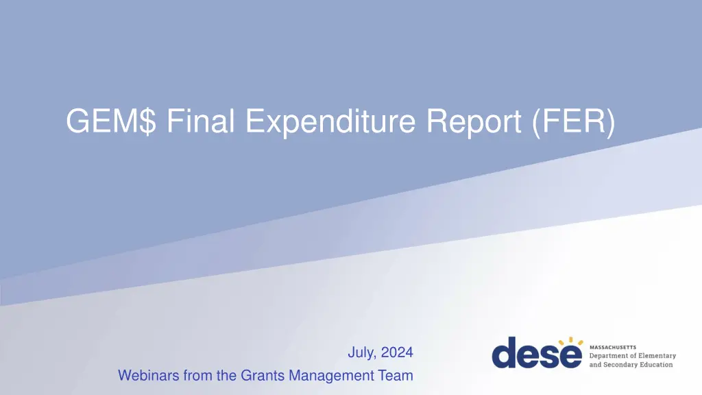 gem final expenditure report fer n.w