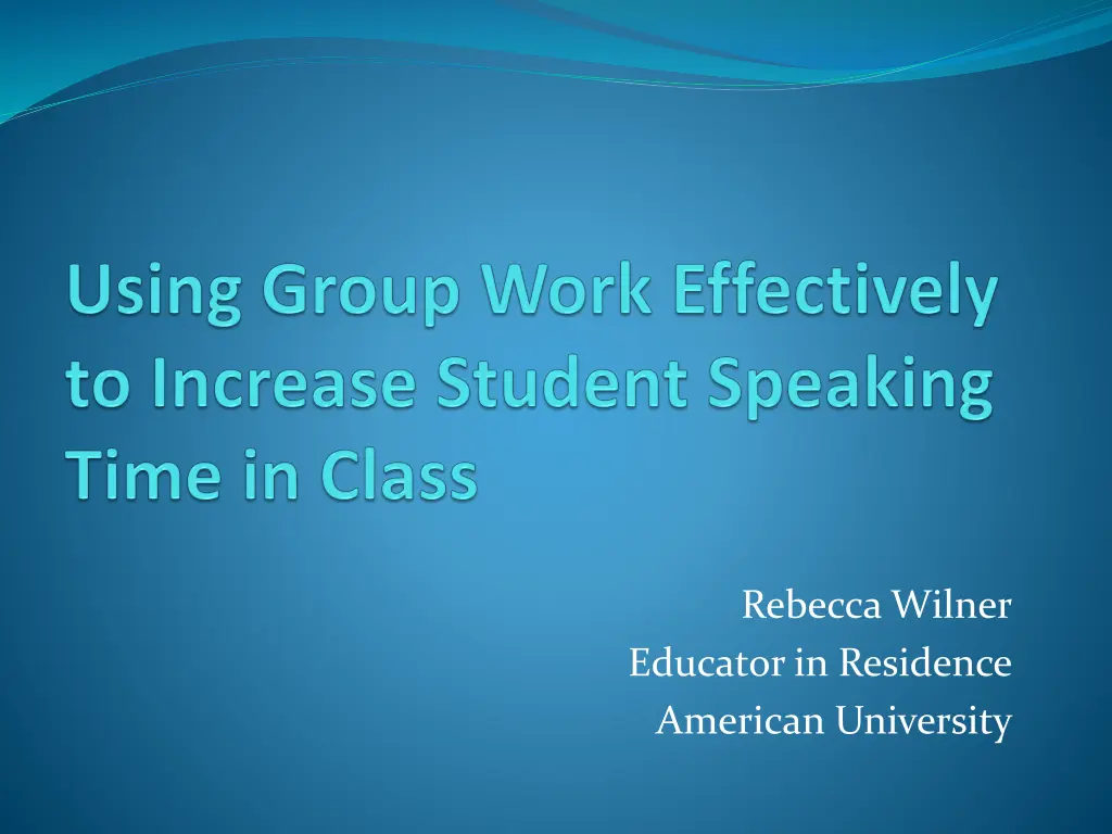 rebecca wilner educator in residence american n.w