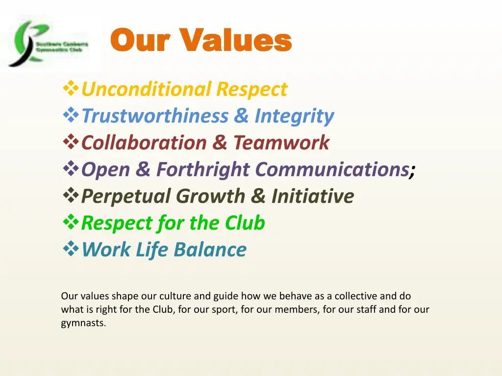 our values our values n.w